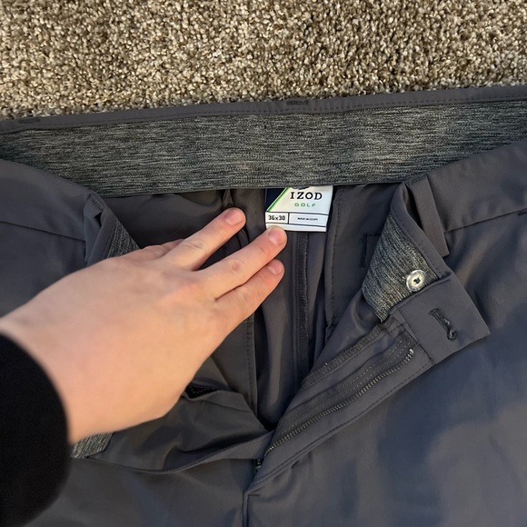IZOD Golf Pants 36x30 Stretch Waist Gray - Picture 2 of 3
